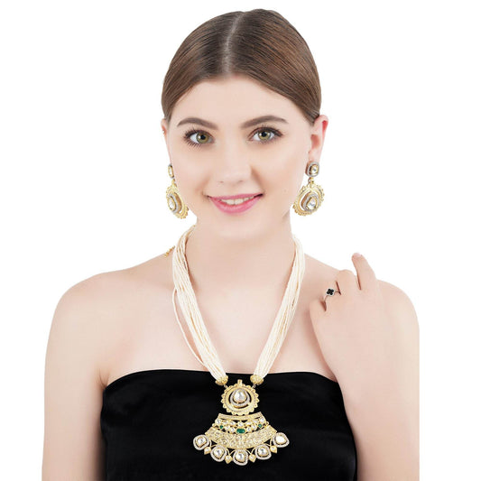 Ornamental moissanite Necklace Set - Auraa Trends