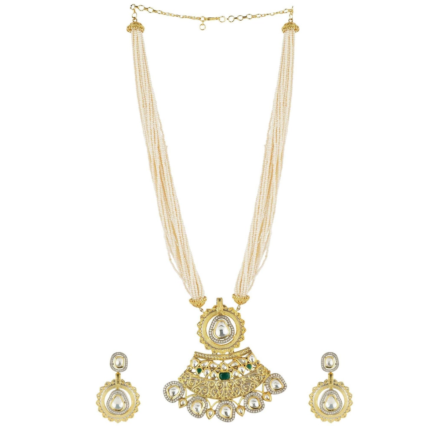 Ornamental moissanite Necklace Set - Auraa Trends