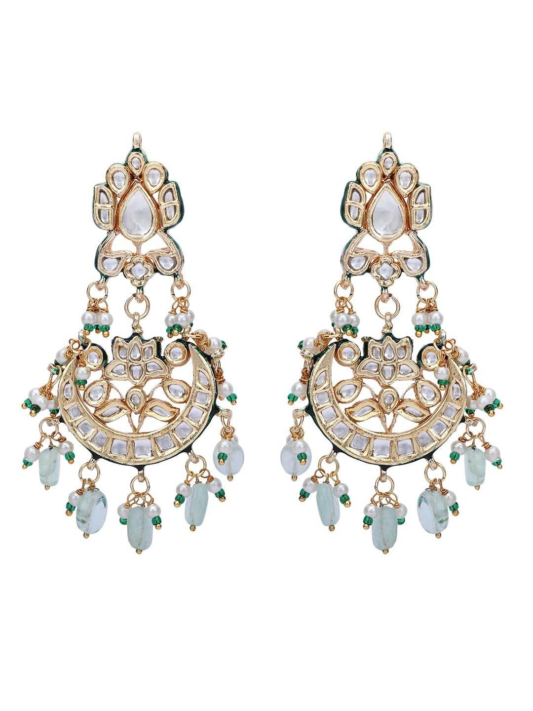 Ornate Gold Kundan Necklace Set - Auraa Trends