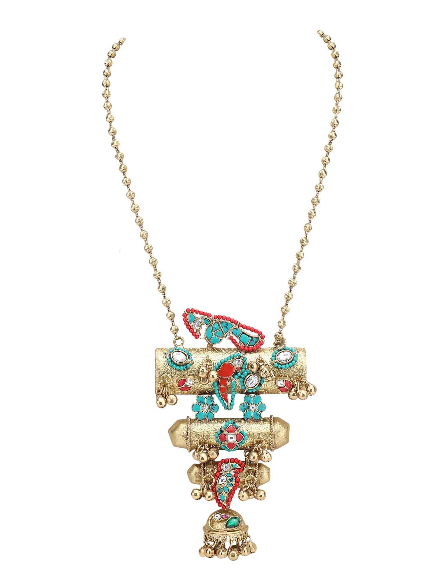 Polki Handcrafted Beaded Necklace Set - Auraa Trends