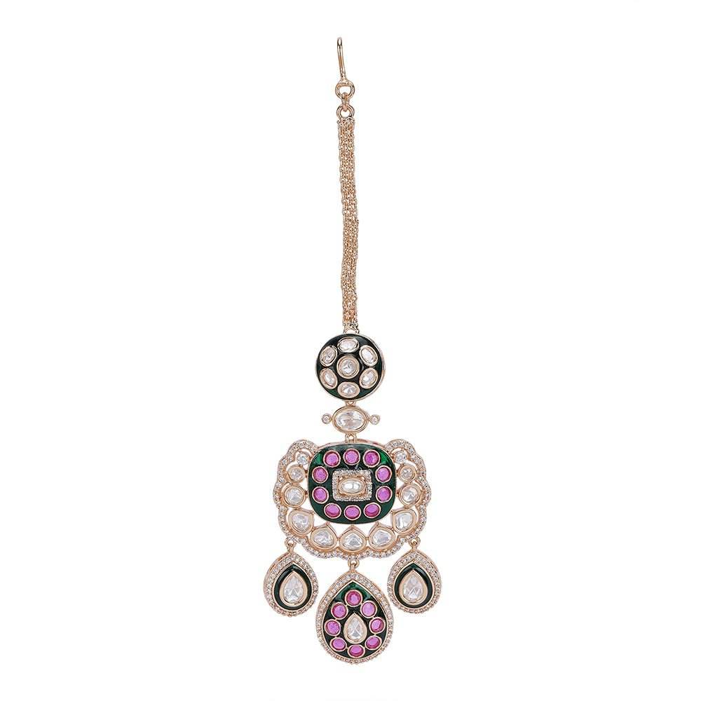 Polki Necklace Set with matching earrings - Auraa Trends