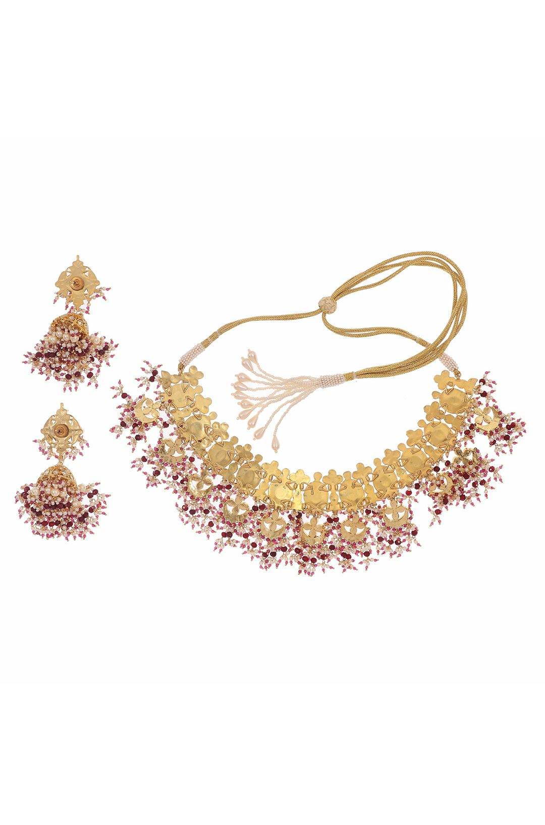 Prestigious Gold Plated Kundan Necklace Set - Auraa Trends