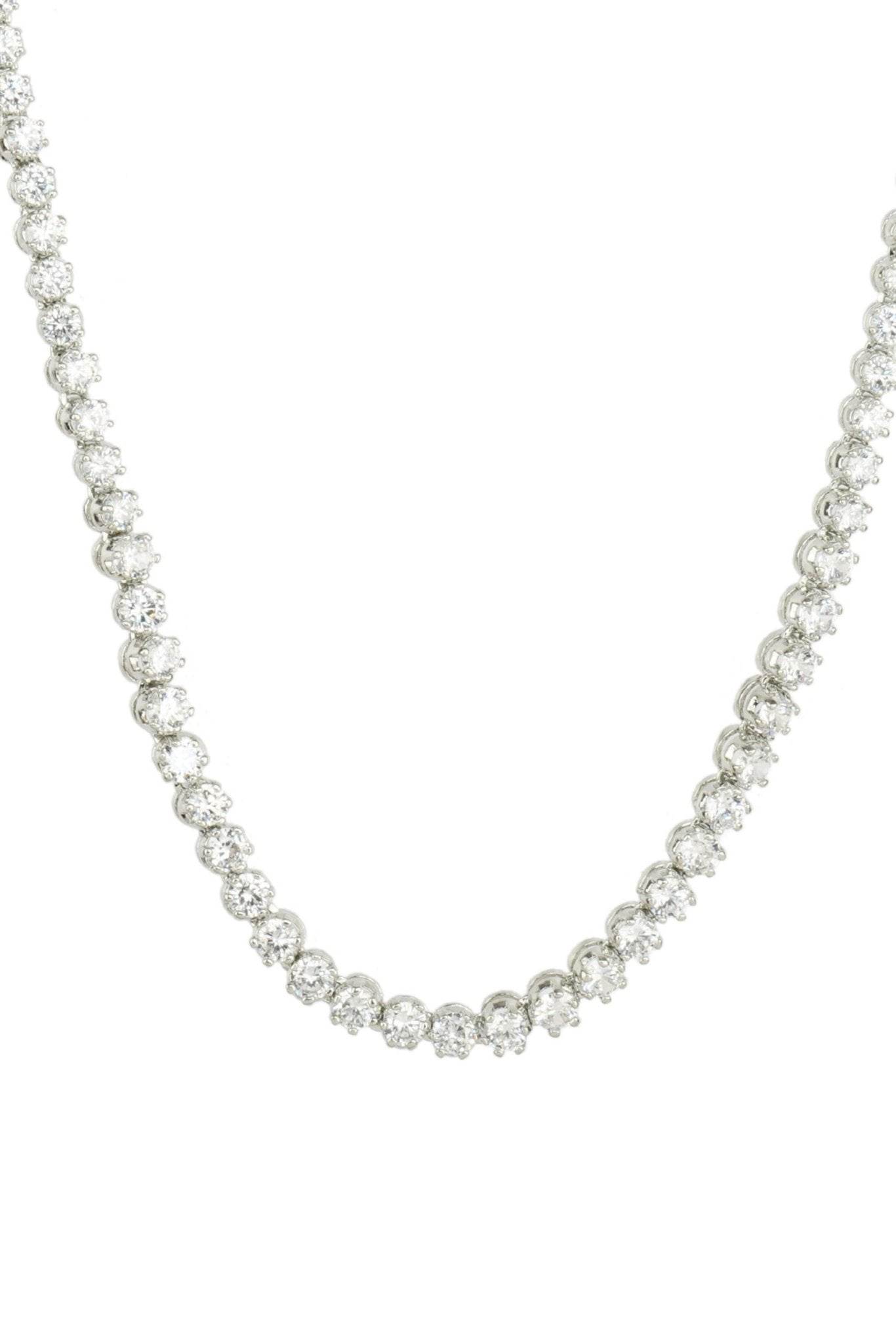 Pristine Rhodium Finish Diamond Necklace set - Auraa Trends