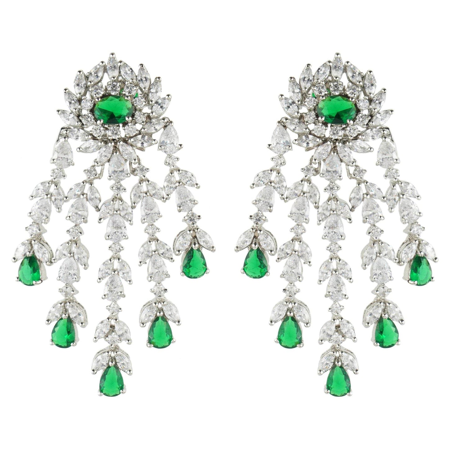 Queenly Diamonte Necklace Set - Auraa Trends