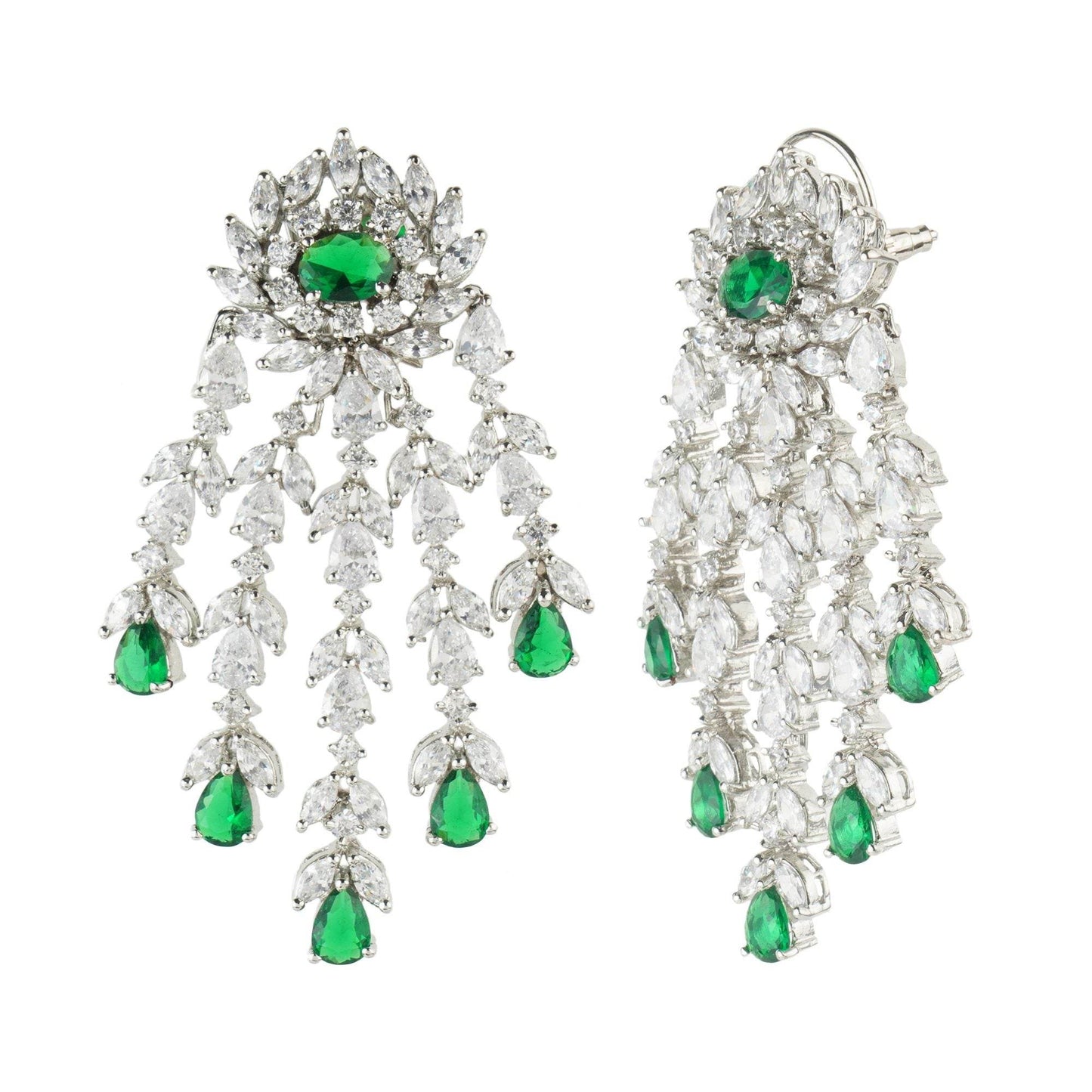 Queenly Diamonte Necklace Set - Auraa Trends