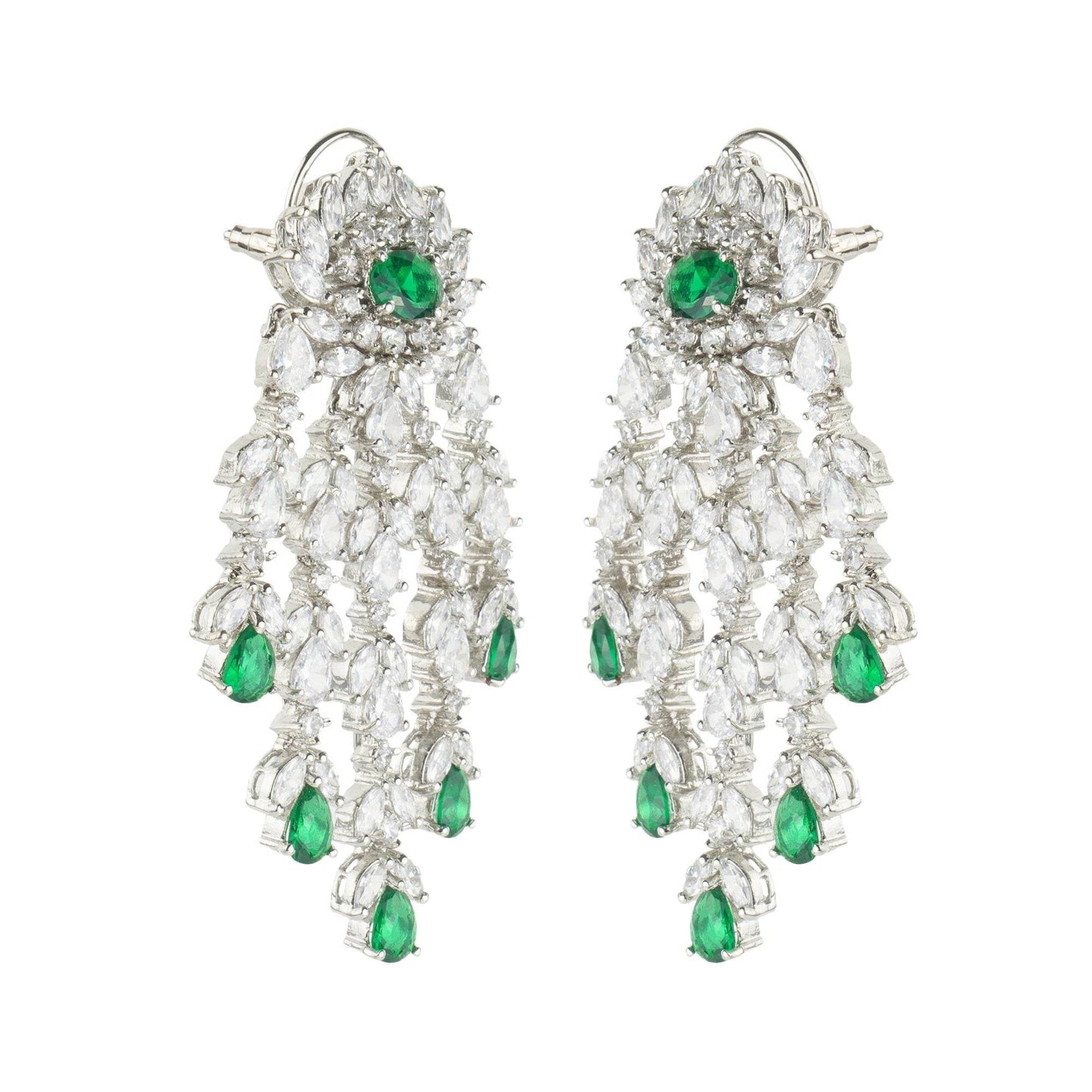 Queenly Diamonte Necklace Set - Auraa Trends