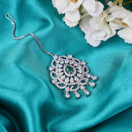 Radiant Diamonte Maangtikka - Auraa Trends