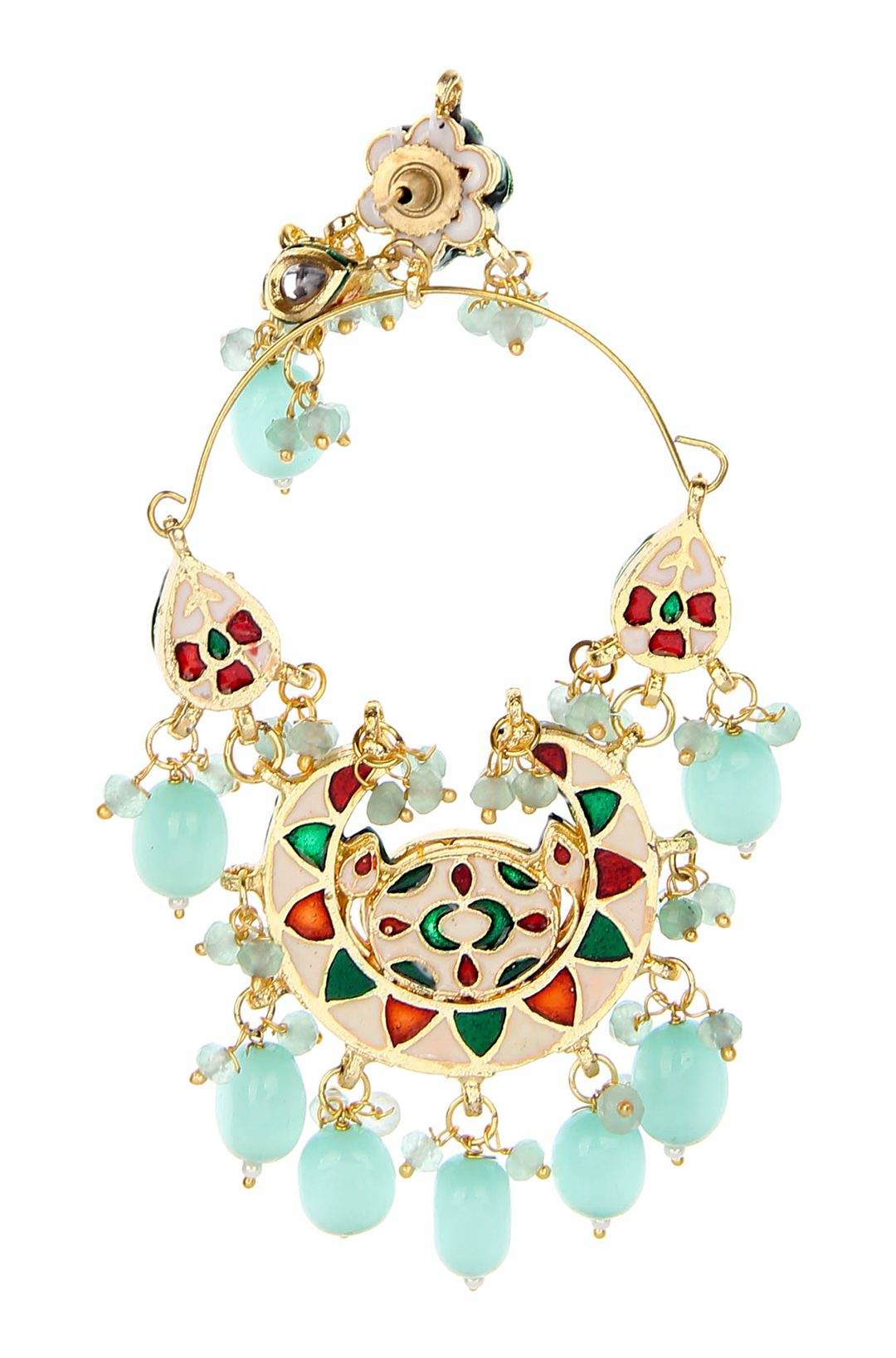 Regal Gold Plated Kundan Chandelier Earrings - Auraa Trends