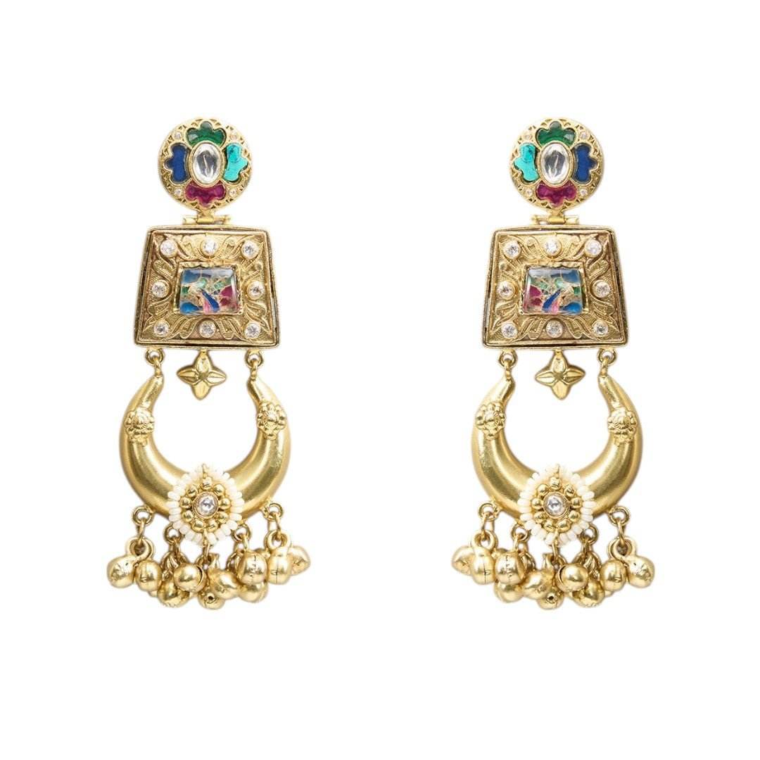 Regal Heritage Temple Necklace Set with Matching Earrings - Auraa Trends