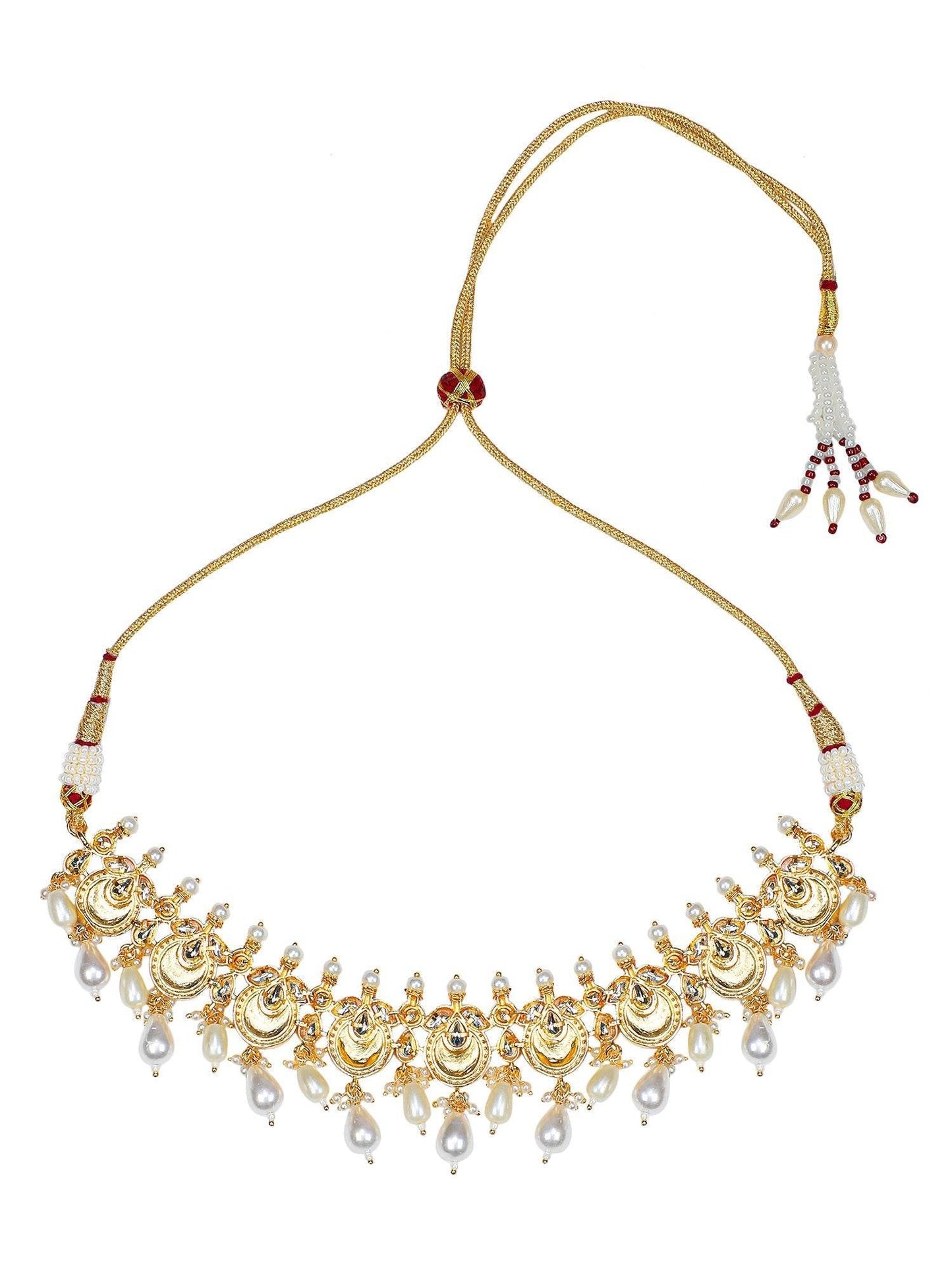Regal Kundan Choker Set with Pearls and Earrings - Auraa Trends