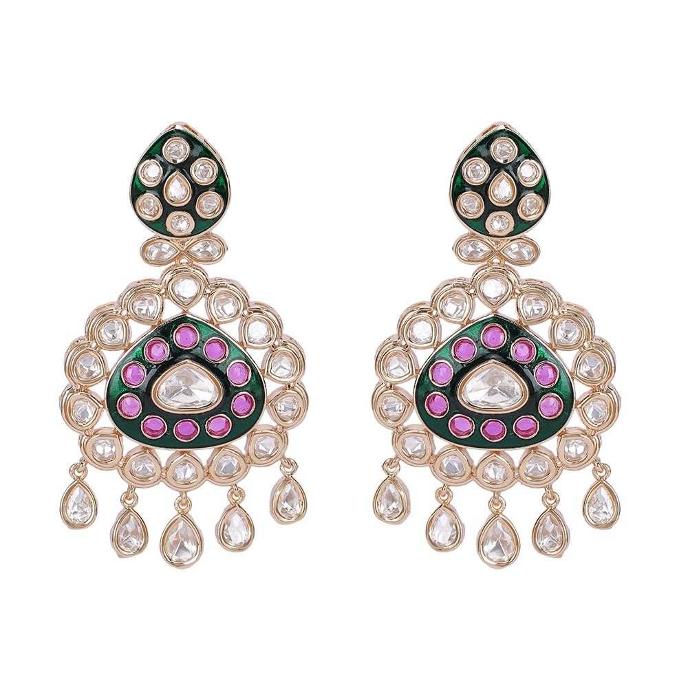 Regal Kundan & Meenakari Bridal Necklace Set - Auraa Trends