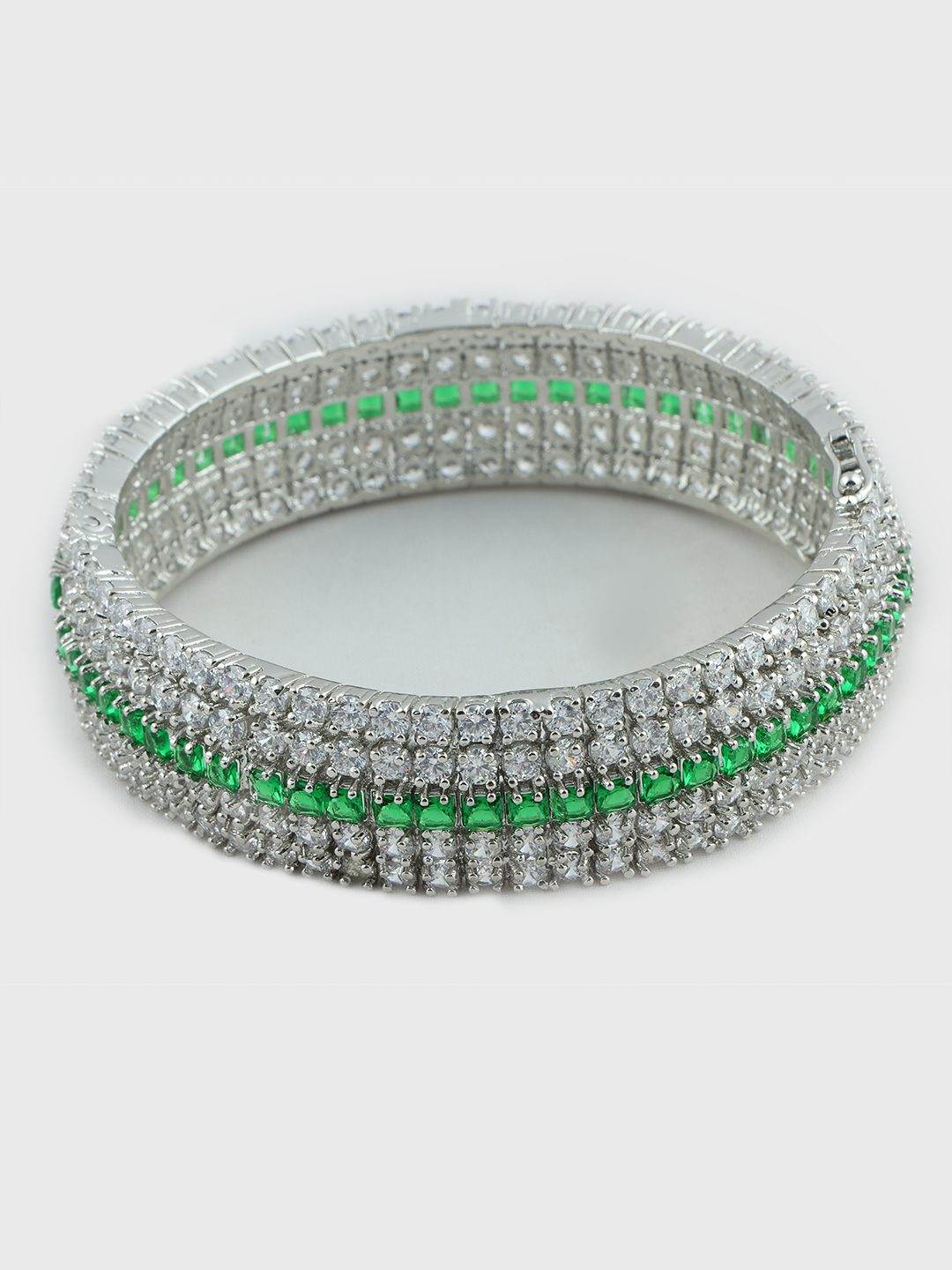 Rhodium-Plated American Diamond Bracelet - Auraa Trends