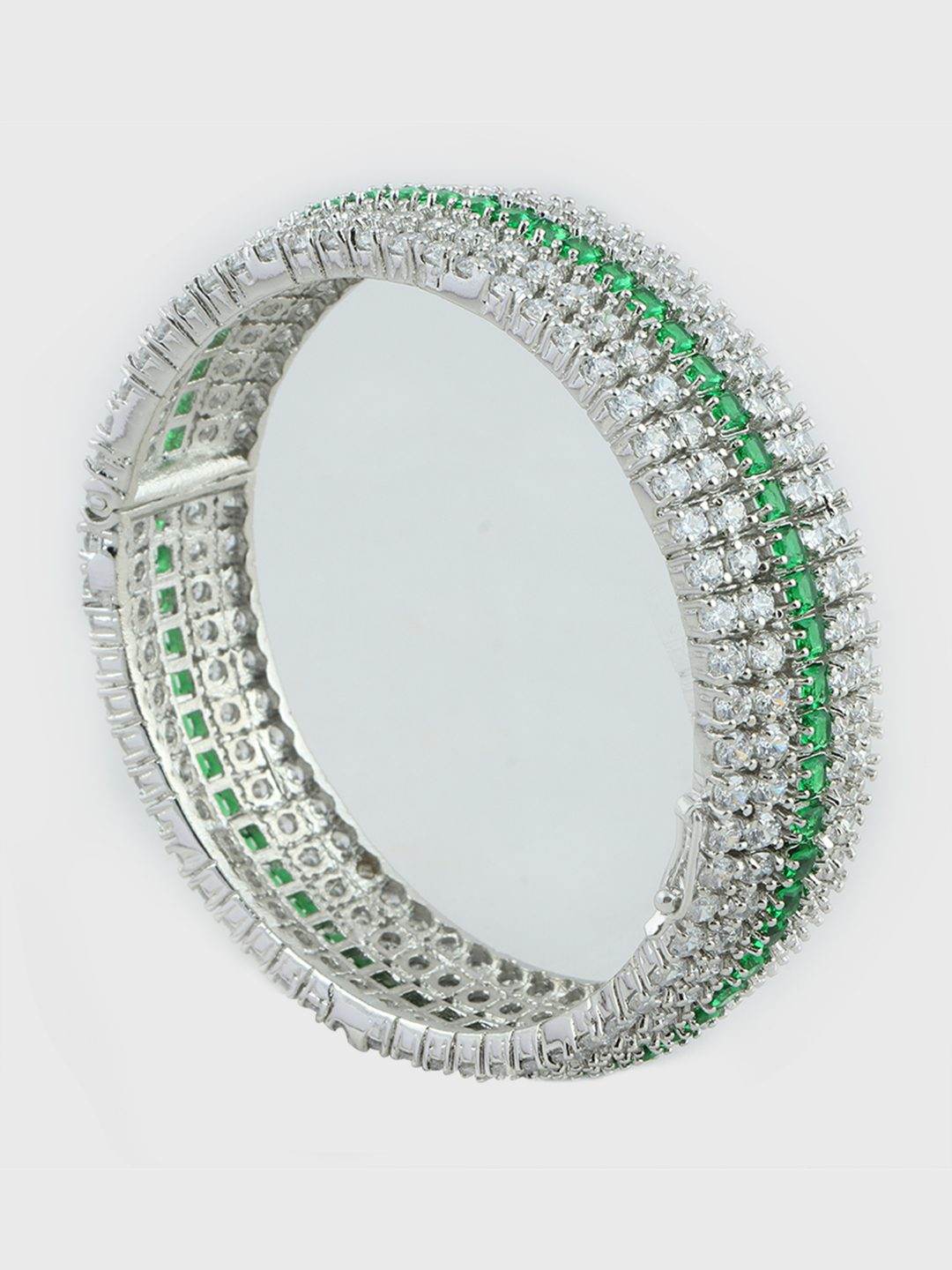 Rhodium-Plated American Diamond Bracelet - Auraa Trends