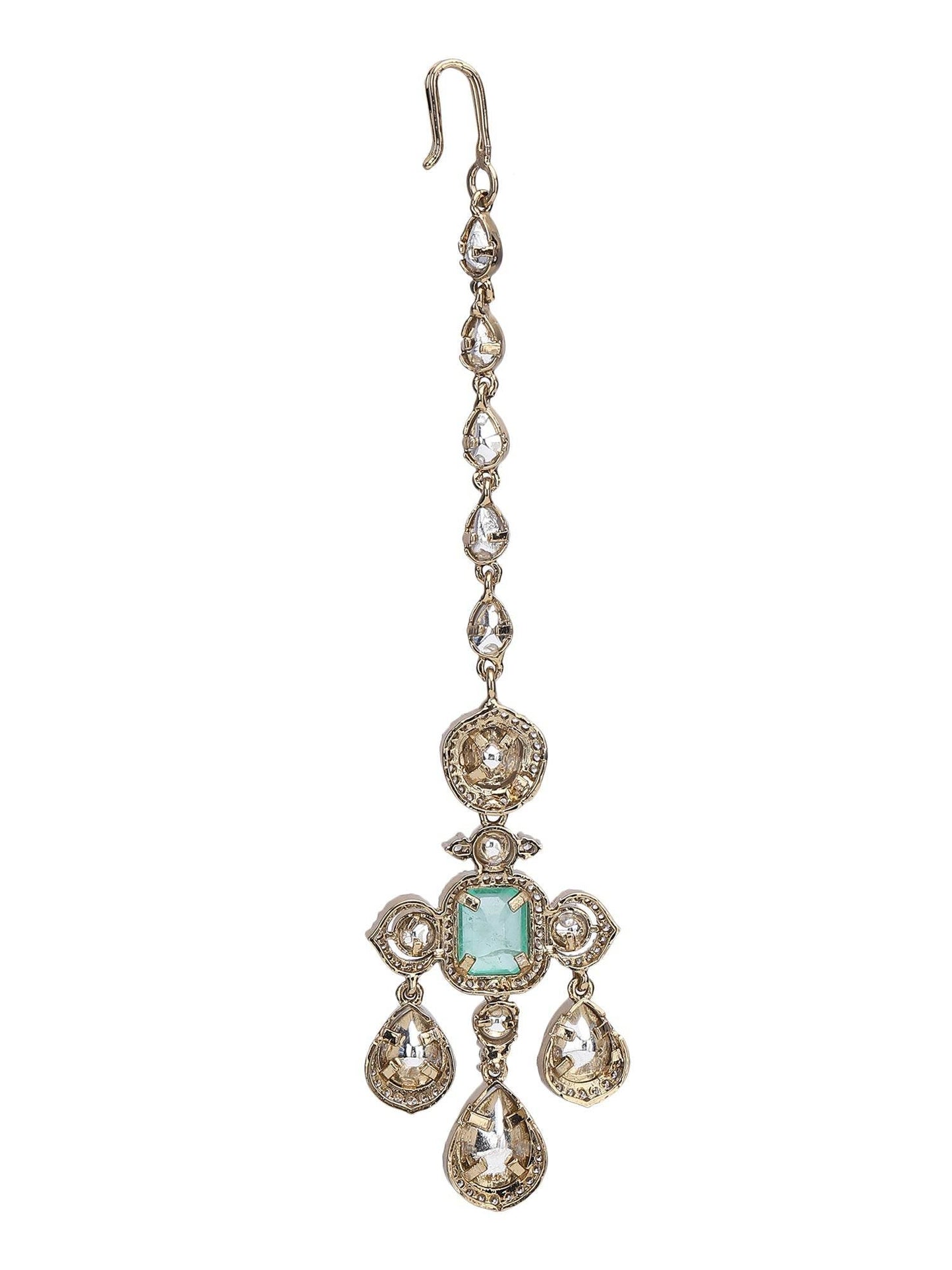 Rhodium-Plated American Diamond Zircon Contemporary Necklace Set - Auraa Trends