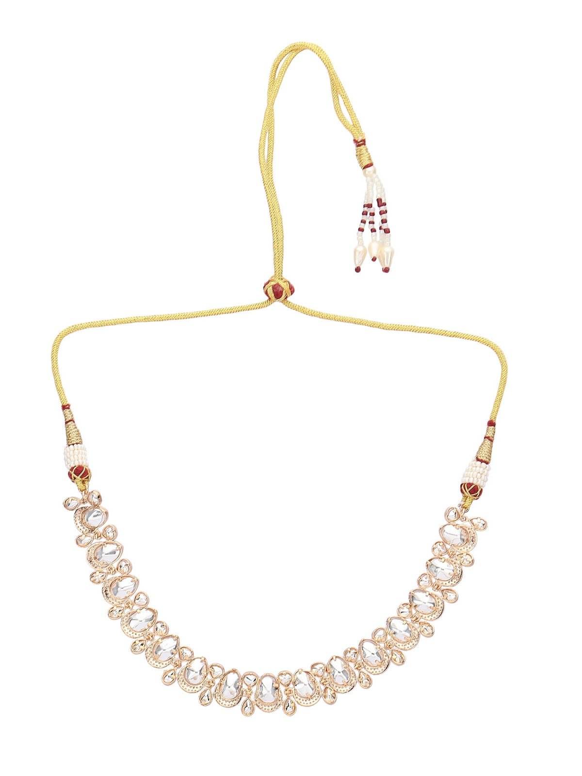 Rhodium-Plated Moissanite Choker Necklace Set with Earrings - Auraa Trends