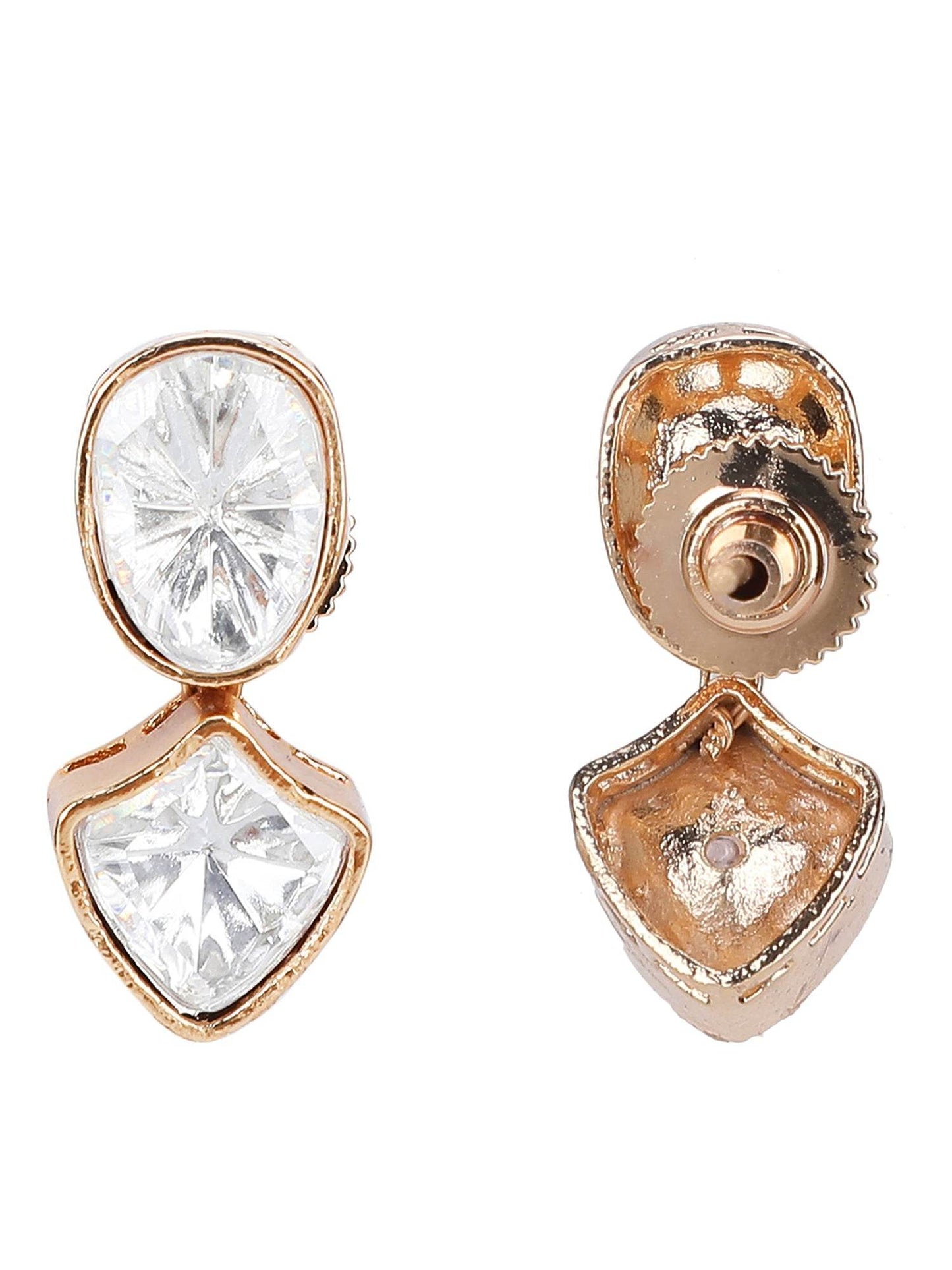 Rose Gold Solitaire Choker Set with Stud Earrings - Auraa Trends