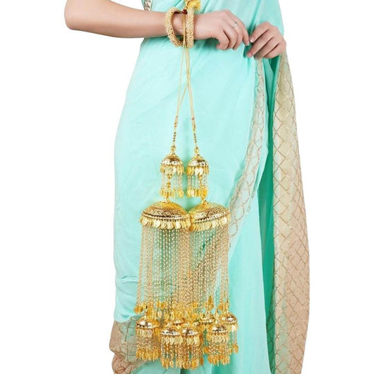 Royal Gold Finish Bridal kaleere with Multi-Layered Design - Auraa Trends