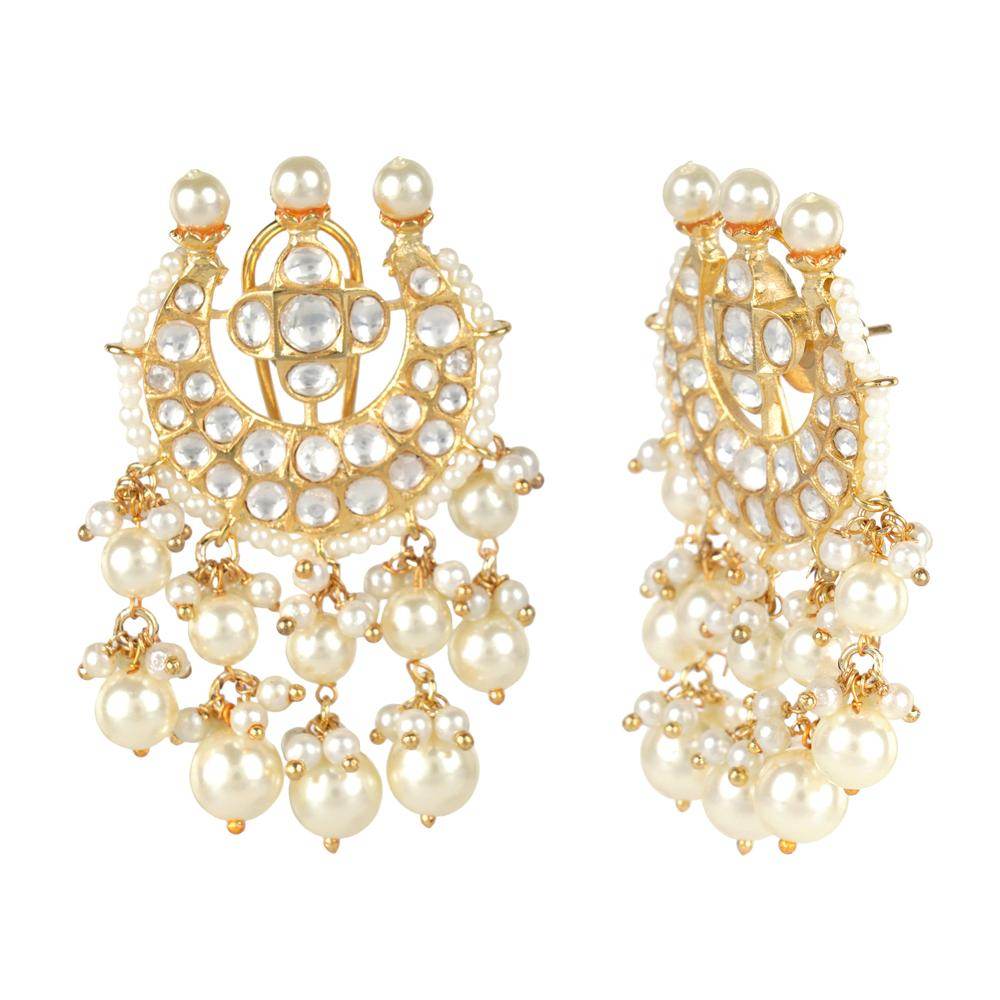Royal Gold-Plated Kundan & Pearl Choker Necklace Set - Auraa Trends