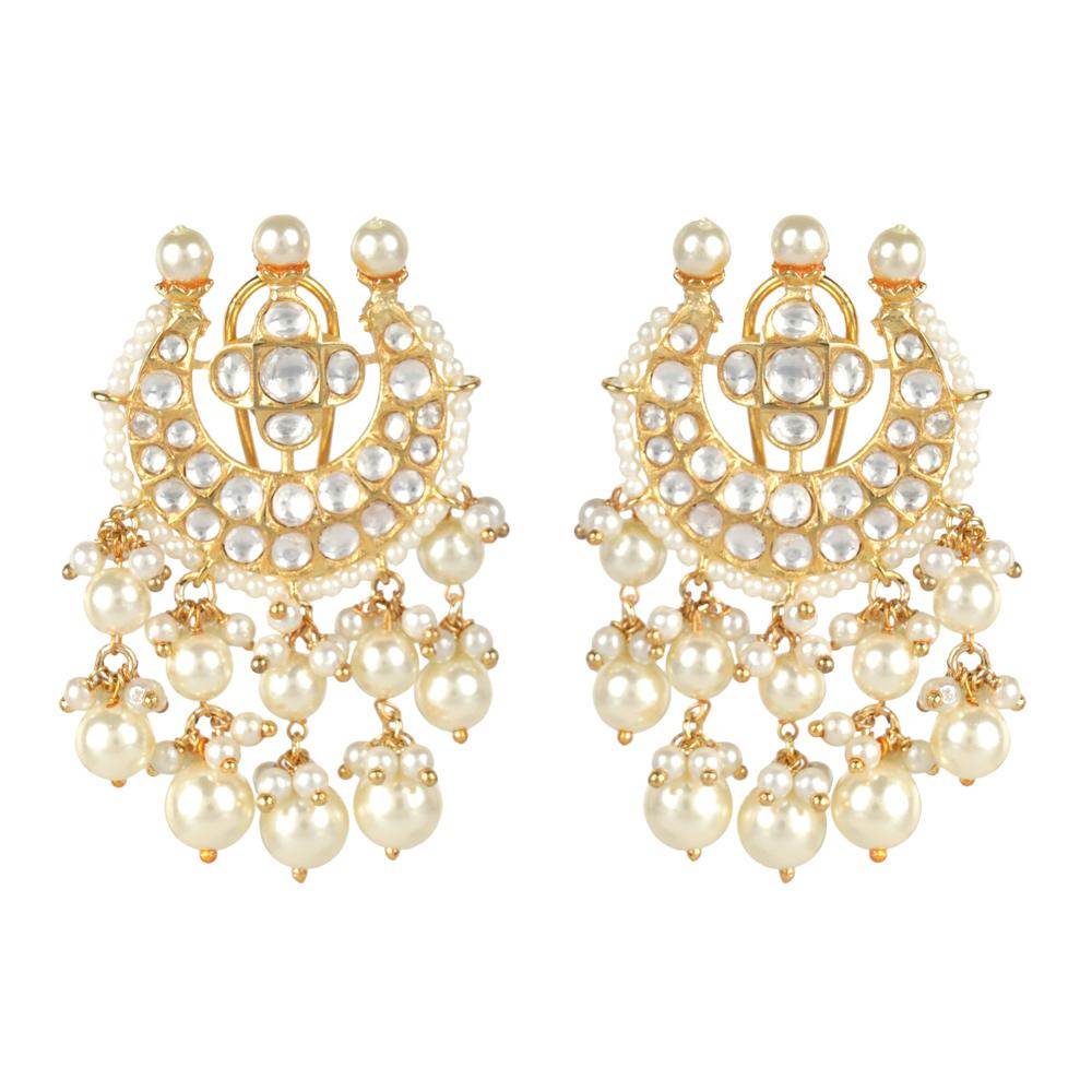 Royal Gold-Plated Kundan & Pearl Choker Necklace Set - Auraa Trends