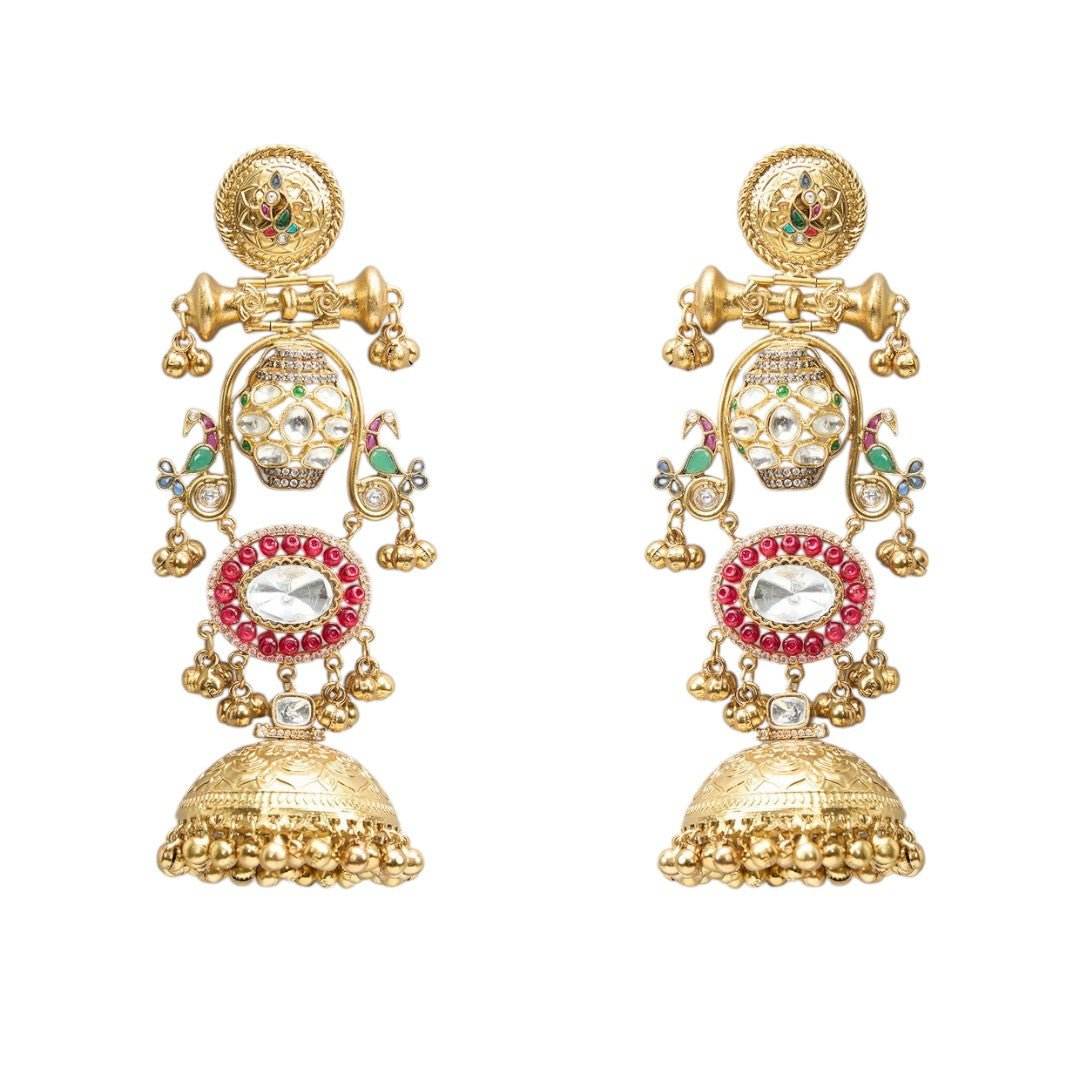 Royal Heritage Temple Jhumka Earrings - Auraa Trends