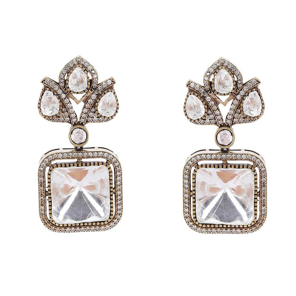 Royal Kundan Choker Set with Statement Earrings - Auraa Trends