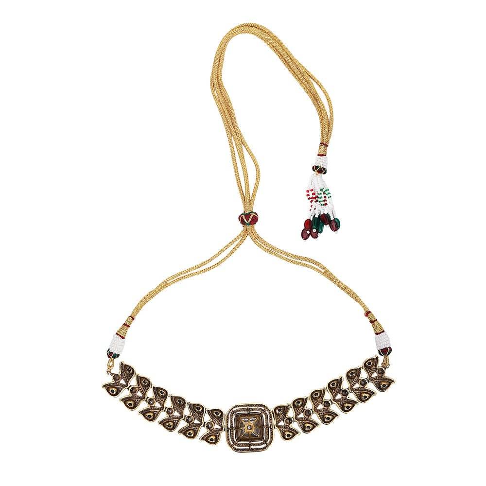 Royal Kundan Choker Set with Statement Earrings - Auraa Trends