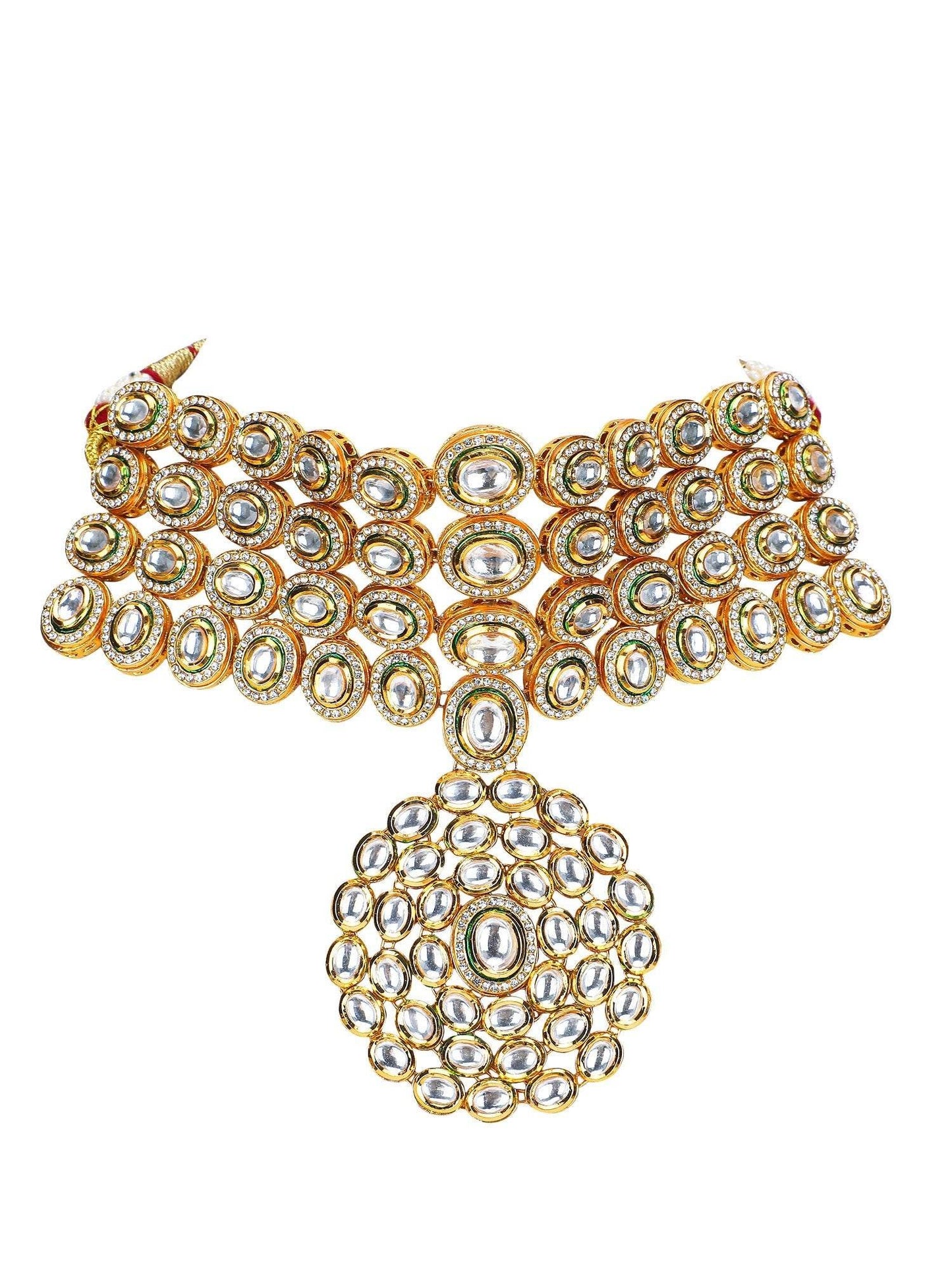 Royal Kundan Gold-Plated Bridal Choker Necklace Set - Auraa Trends