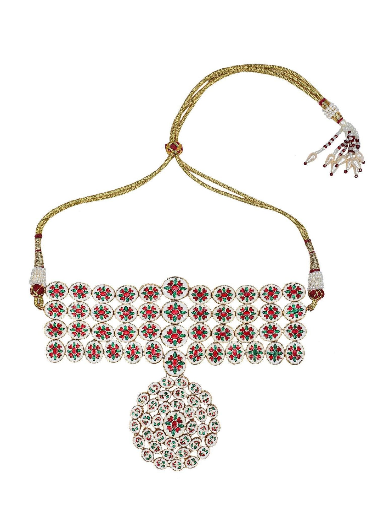 Royal Kundan Gold-Plated Bridal Choker Necklace Set - Auraa Trends