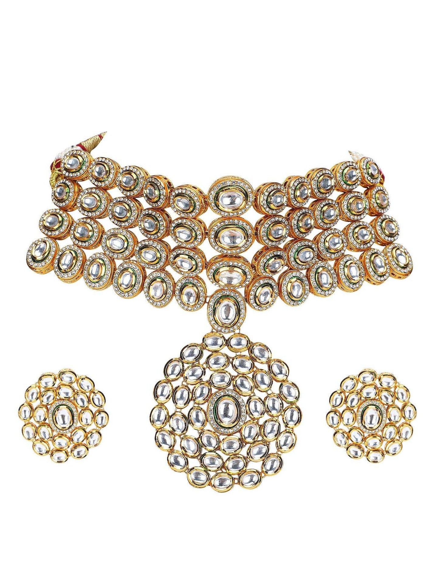 Royal Kundan Gold-Plated Bridal Choker Necklace Set - Auraa Trends