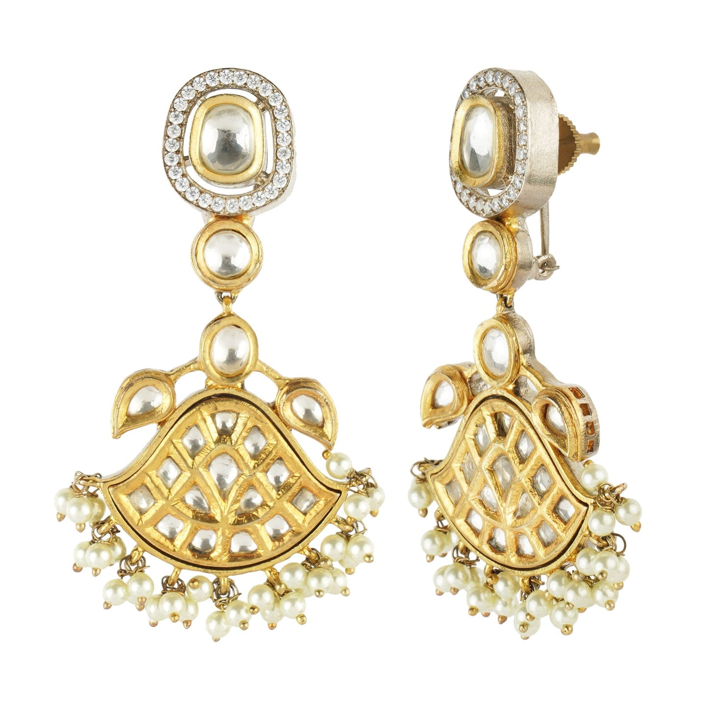 Royal Kundan Hasli Necklace Set - Auraa Trends - Necklaces - # - Auraa Trends - Royal Kundan Hasli Necklace Set