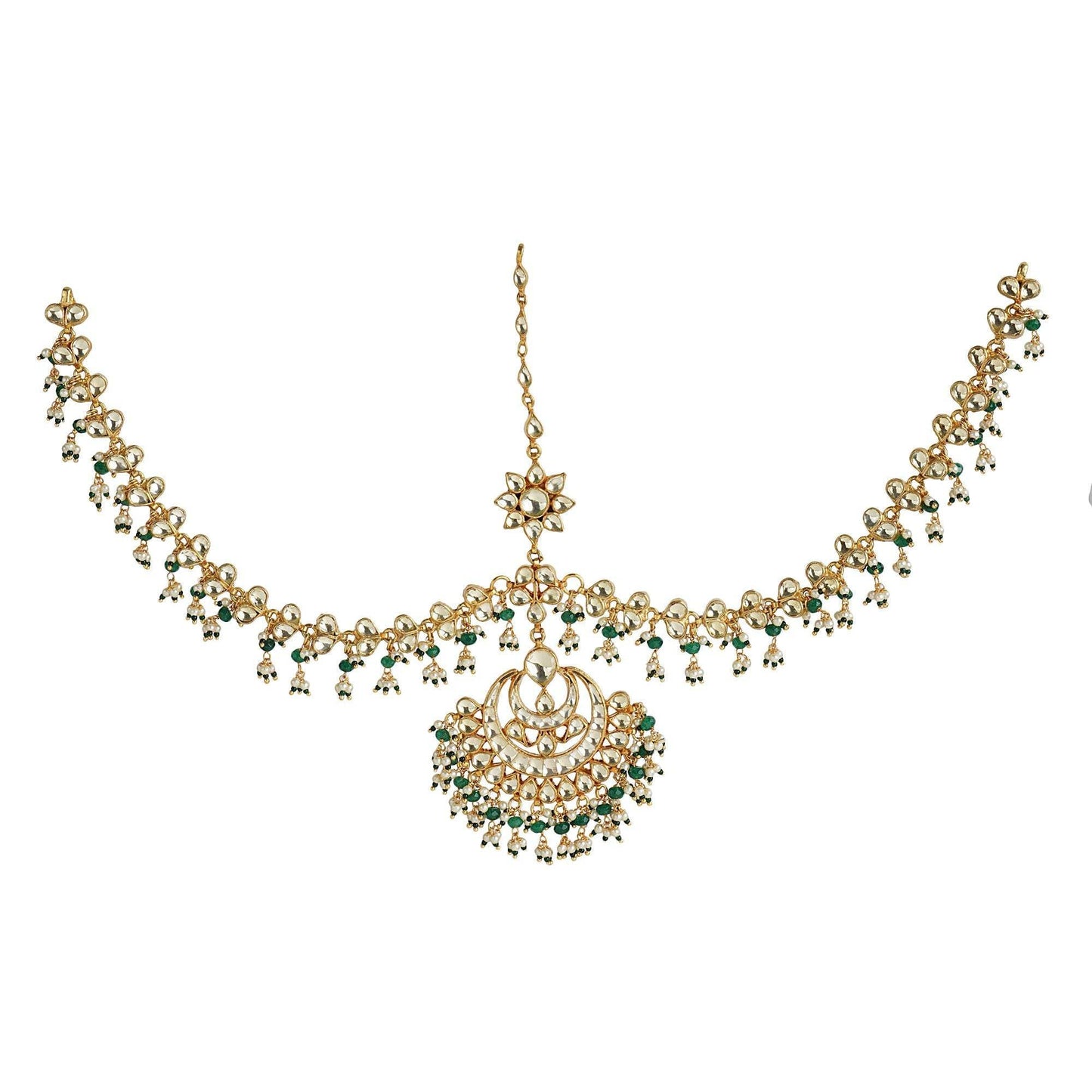 Royal Kundan Mathapatti with Pearl Detailing - Auraa Trends