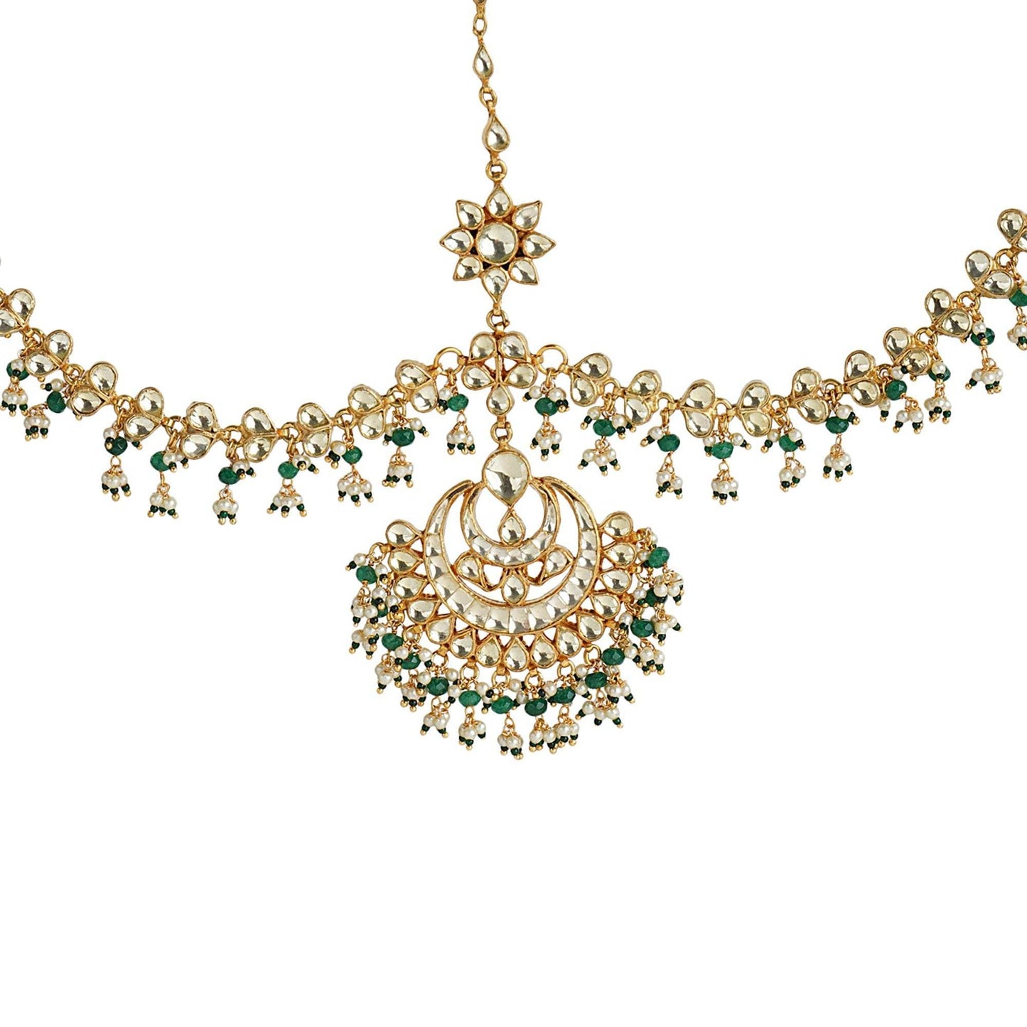 Royal Kundan Mathapatti with Pearl Detailing - Auraa Trends