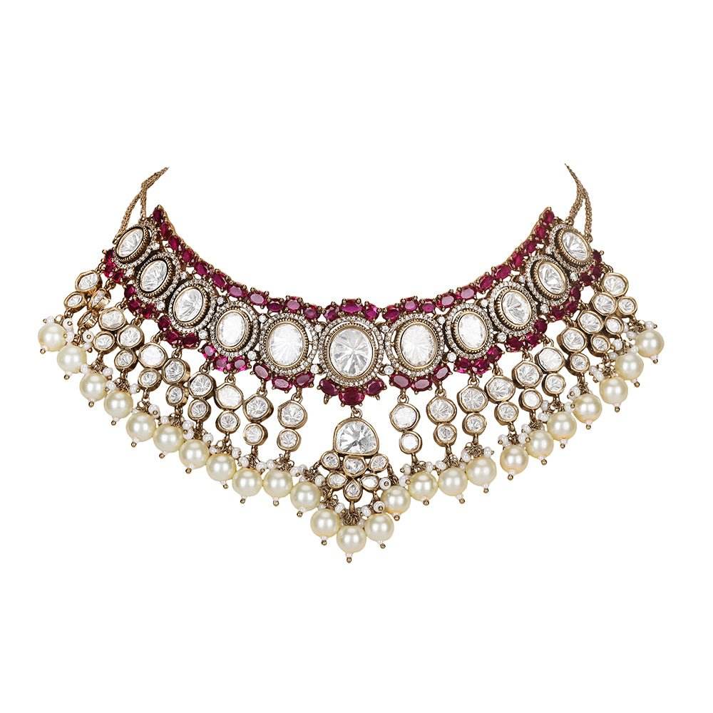 Royal Kundan & Pearl Bridal Jewelry Set - Auraa Trends