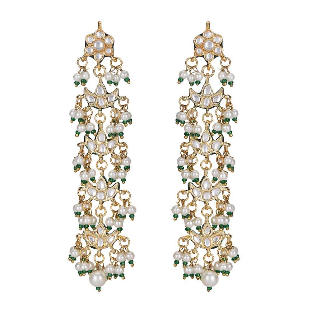 Royal Kundan & Pearl Bridal Necklace Set - Auraa Trends