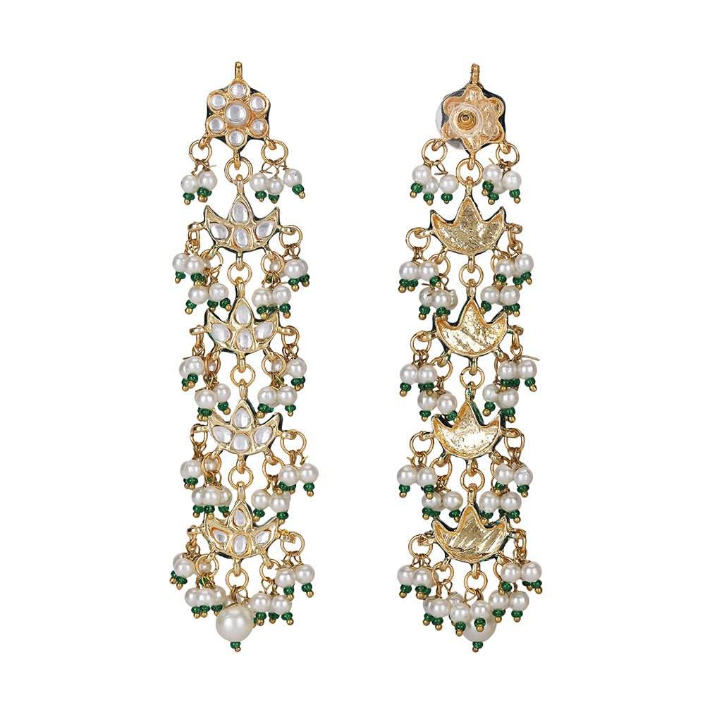 Royal Kundan & Pearl Bridal Necklace Set - Auraa Trends