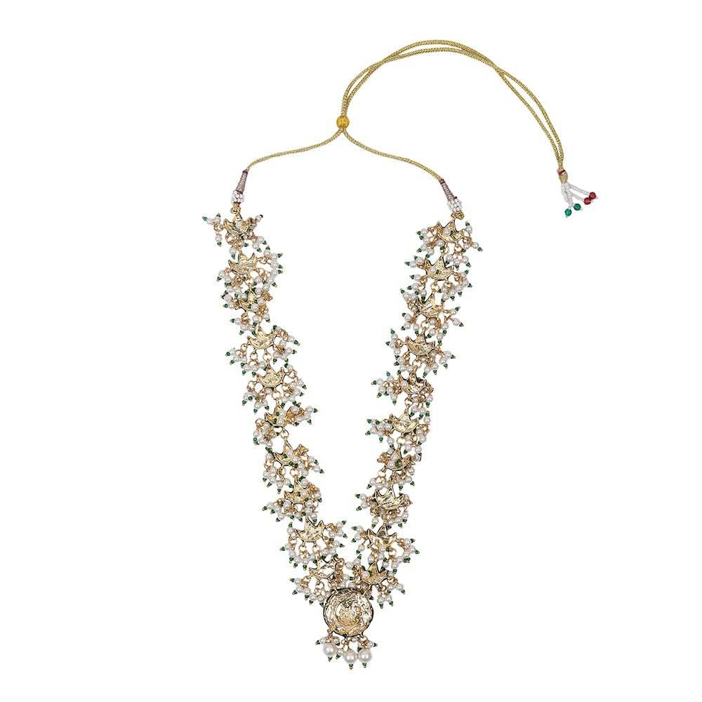 Royal Kundan & Pearl Bridal Necklace Set - Auraa Trends