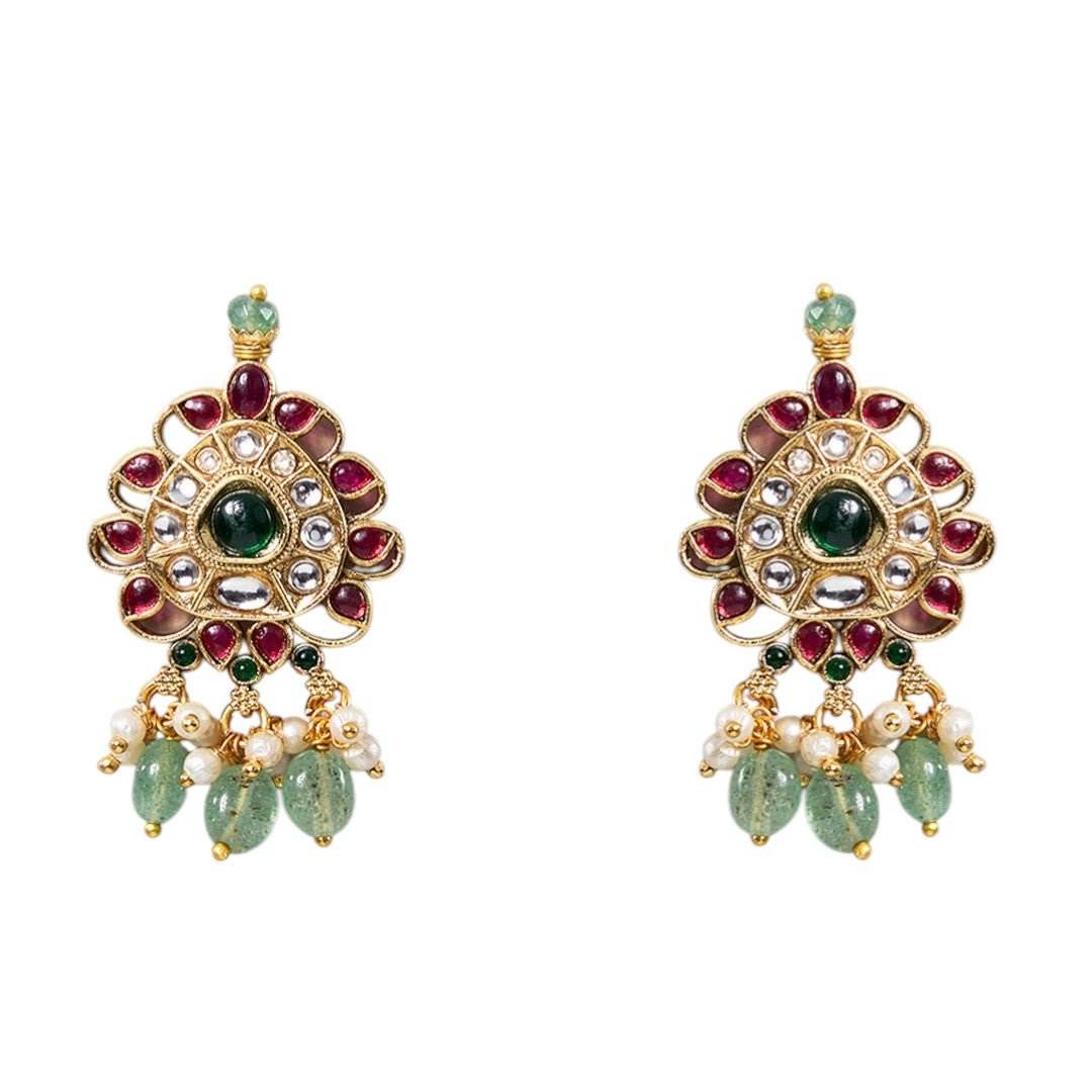 Royal Peacock-Inspired Kundan Choker Necklace Set - Auraa Trends
