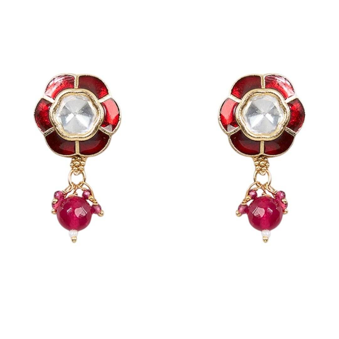 Ruby Elegance Antique Gold Choker Necklace Set - Auraa Trends