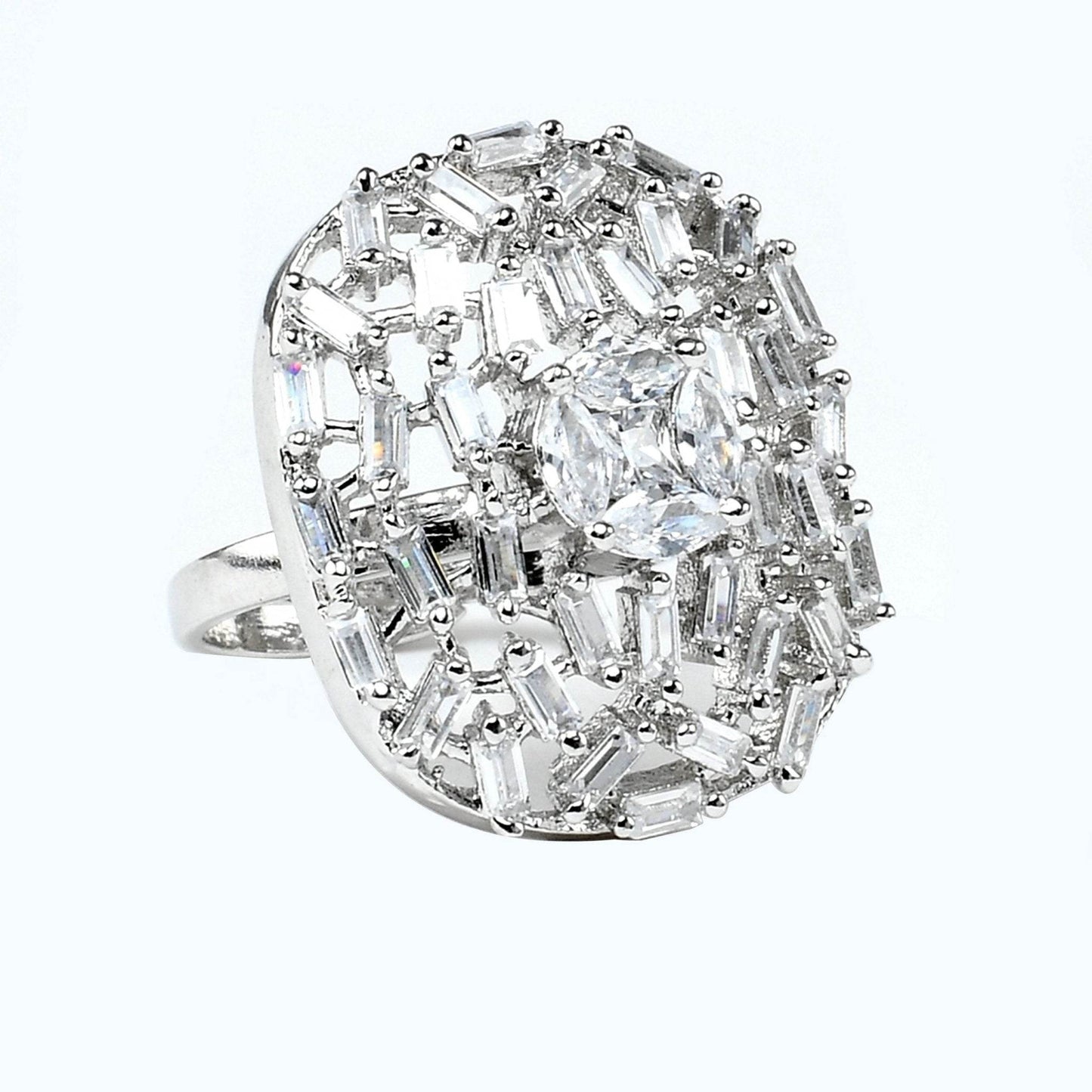 Shimmering Diamonte Ring - Auraa Trends