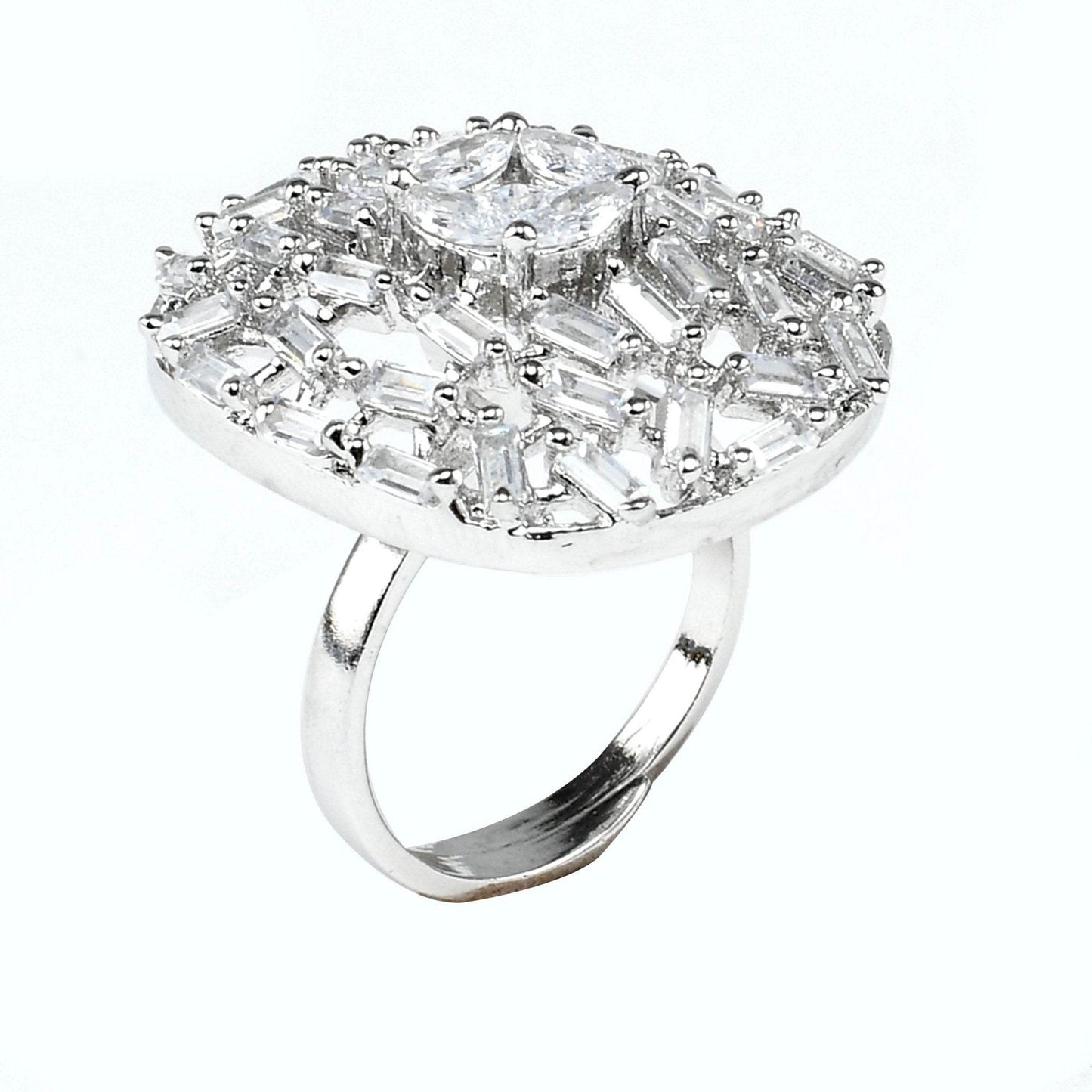 Shimmering Diamonte Ring - Auraa Trends
