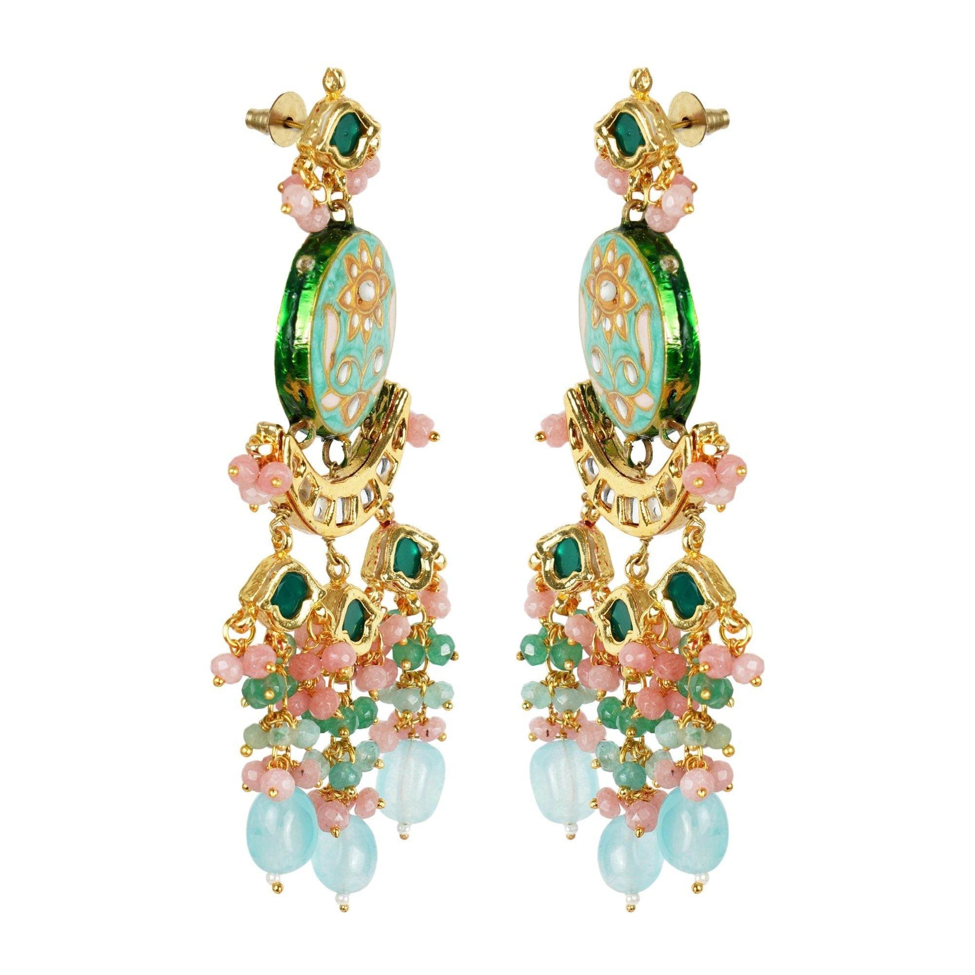 Shimmering Kundan Necklace Set - Auraa Trends