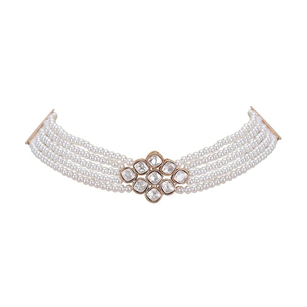Shining Crystal Beaded Adjustable Choker Necklace & Earring Set - Auraa Trends