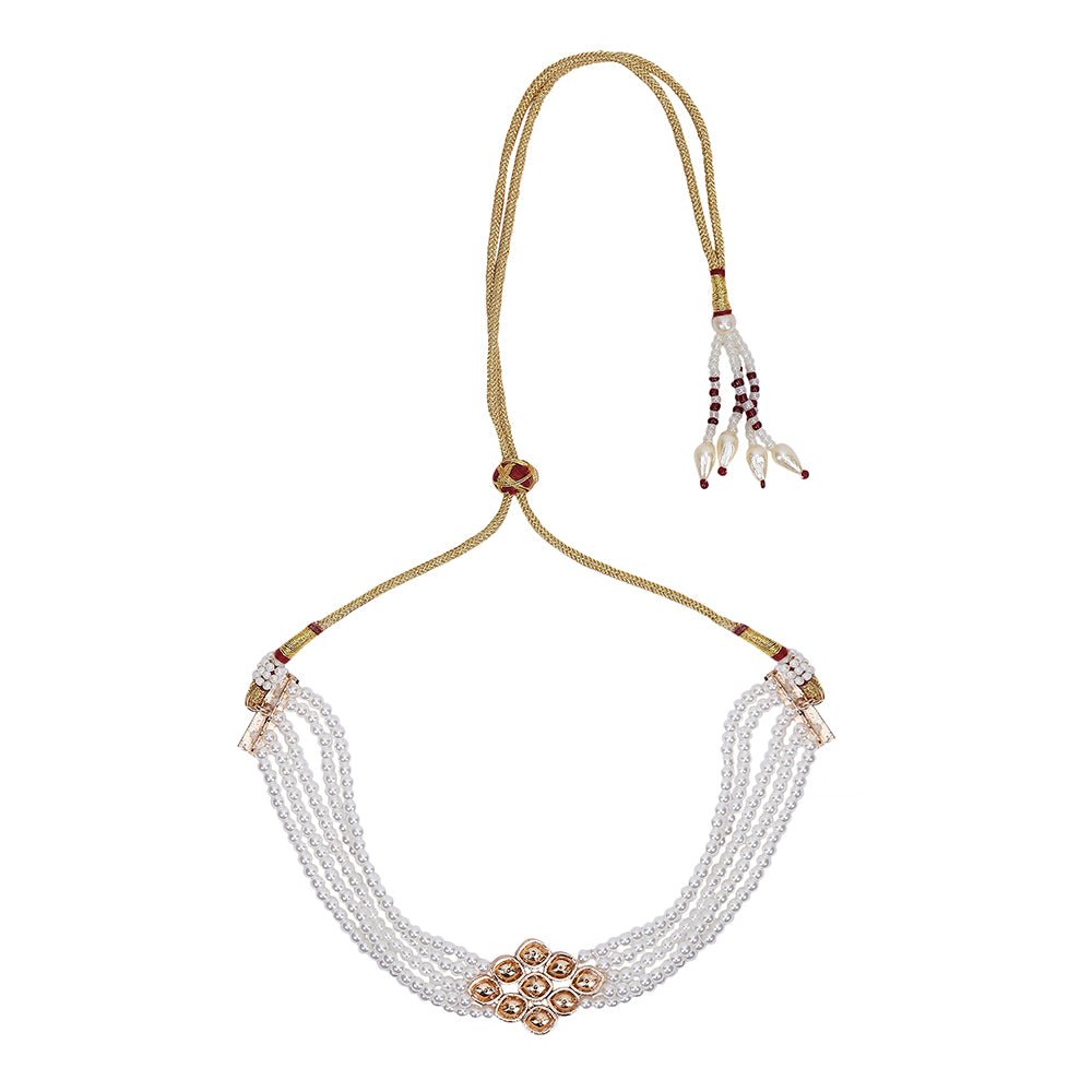 Shining Crystal Beaded Adjustable Choker Necklace & Earring Set - Auraa Trends - Choker - Choker Necklace & Earring Set