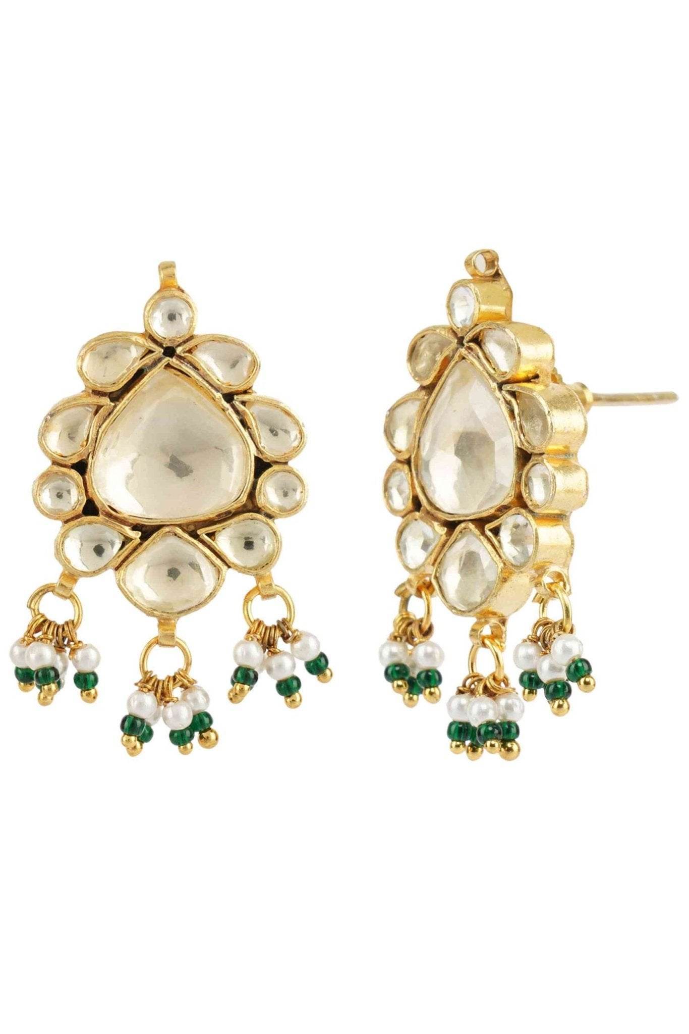 Shining Gold Plated Kundan Choker Necklace Set - Auraa Trends