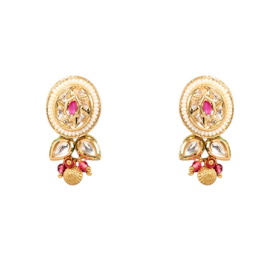 Simple Indian Wedding Bridal Jewelry Set with Kundan and Pearl Work - Auraa Trends - Choker - Simple Indian Wedding Bridal