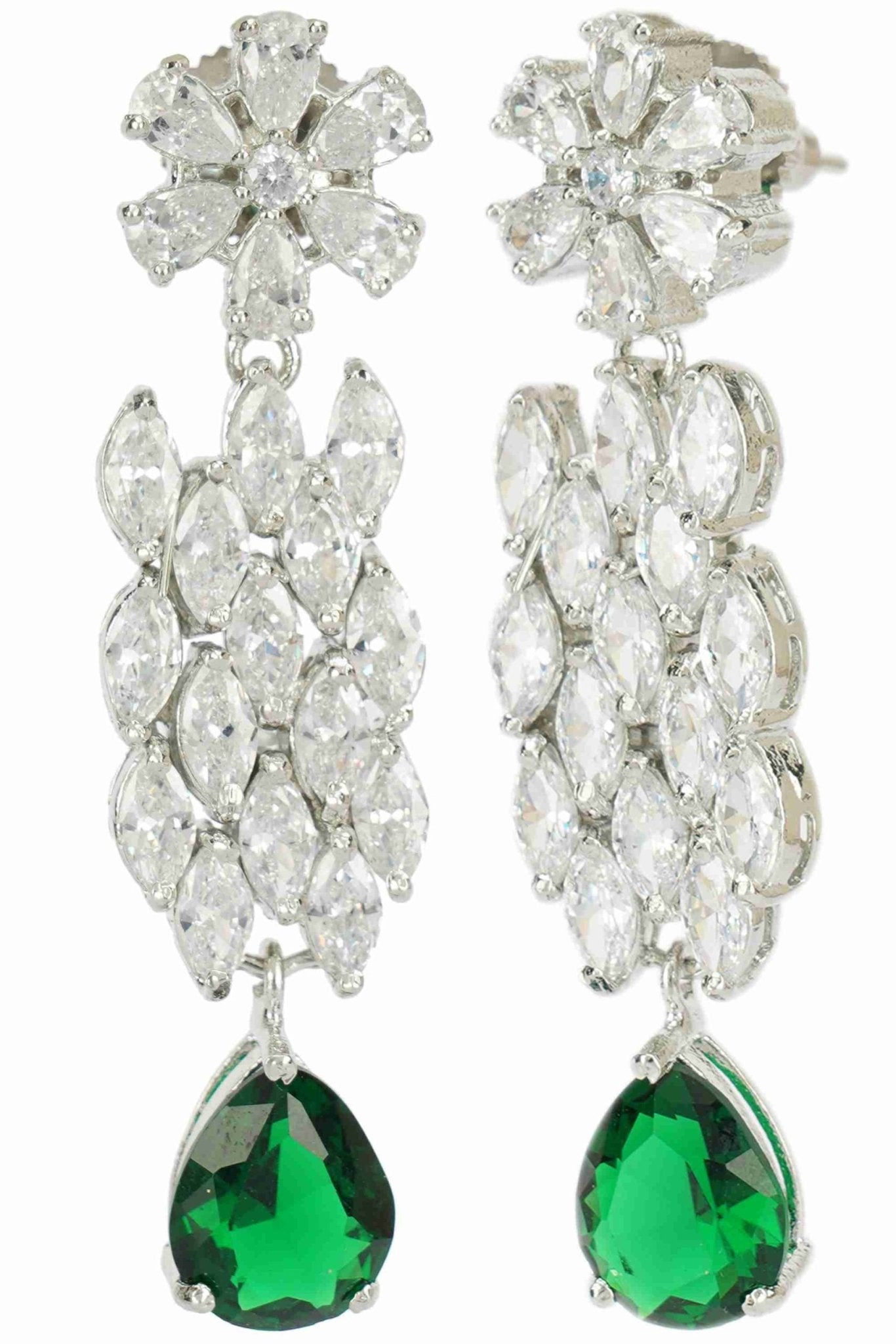 Sophisticated Rhodium Finish Diamond Choker set - Auraa Trends - Necklaces - Sophisticated Rhodium Finish Diamond Choker set