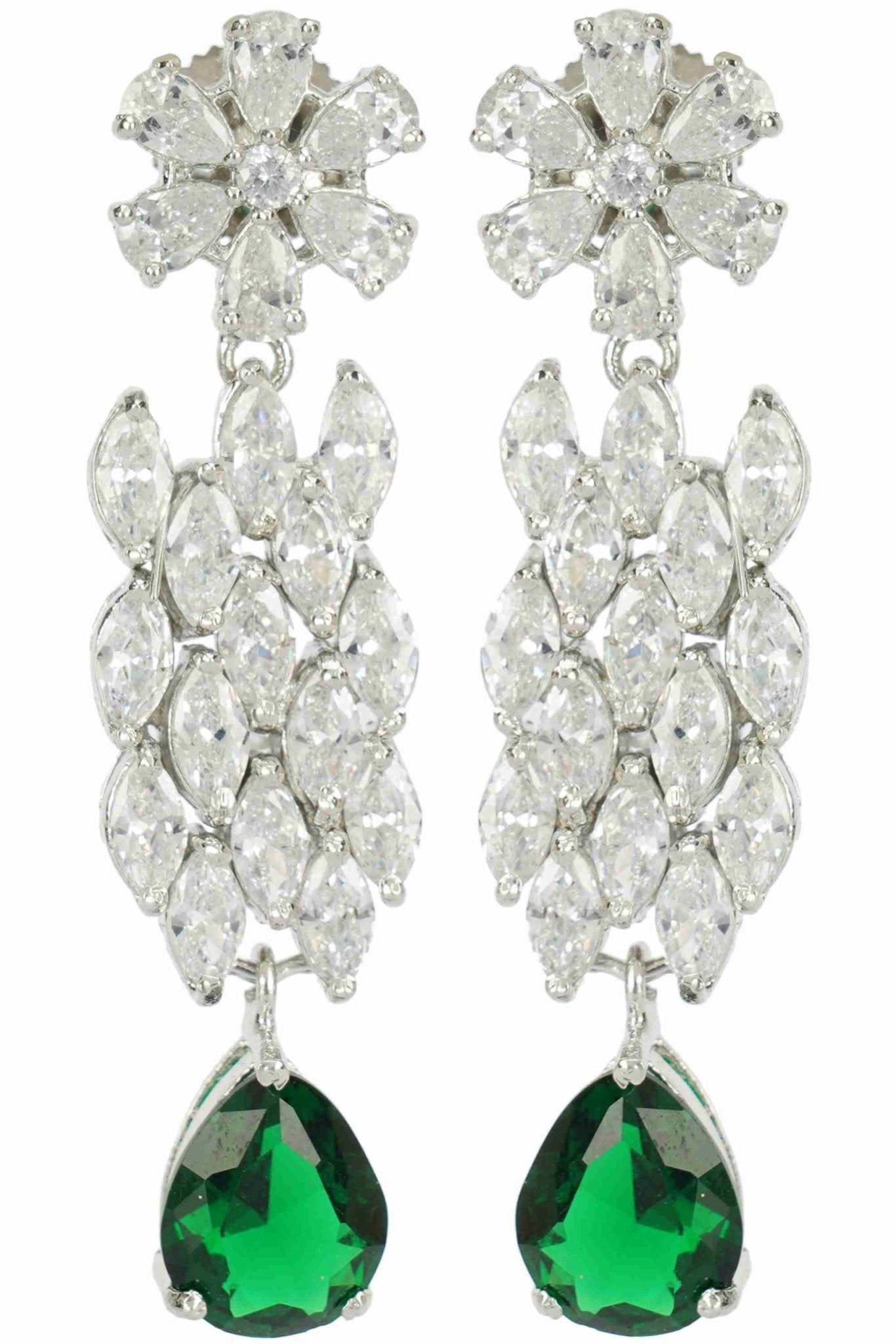 Sophisticated Rhodium Finish Diamond Choker set - Auraa Trends - Necklaces - Sophisticated Rhodium Finish Diamond Choker set