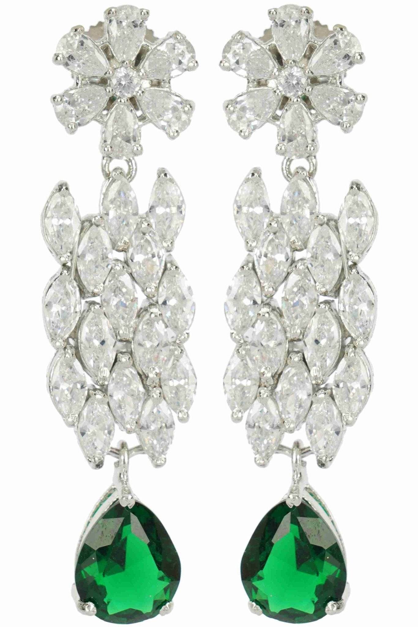 Sophisticated Rhodium Finish Diamond Choker set - Auraa Trends