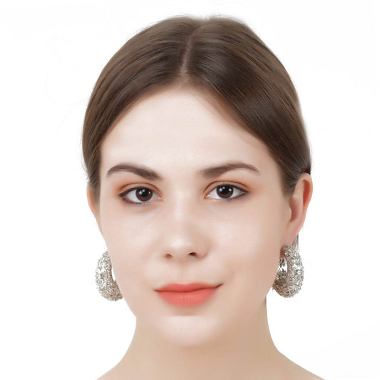 Sparkling Diamonte Hoop Earrings - Auraa Trends