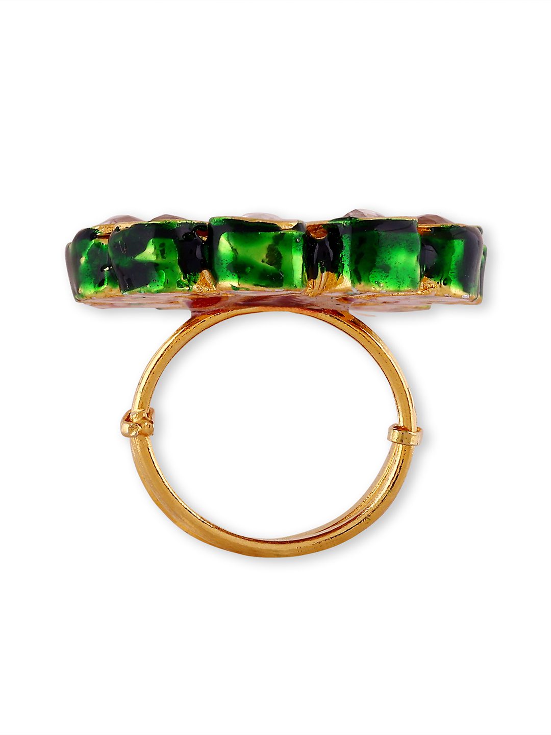 Sparkling Gold Plated Kundan Ring - Auraa Trends - Rings - Festive festive45